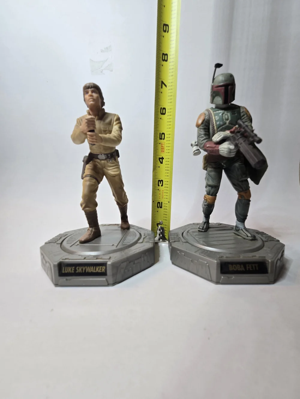 Star Wars Epic Force 1998 rotating statues featuring Luke Skywalker & Boba Fett